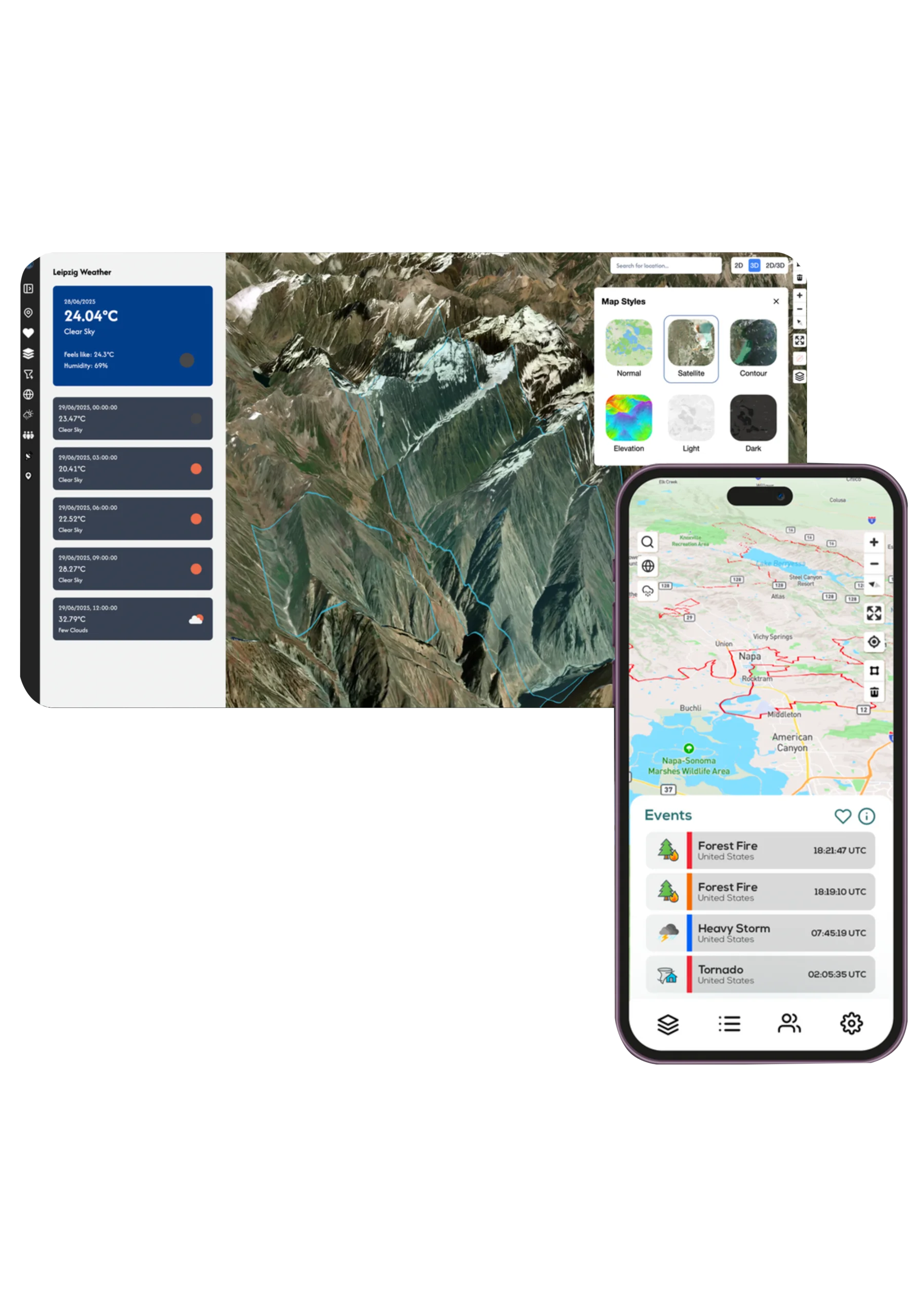 Guardian Space mobile application screens